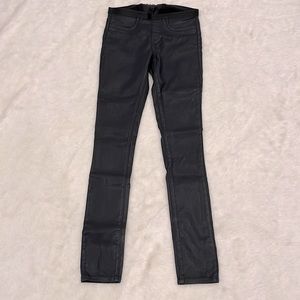 Helmut Lang black wax coated jeggings size 26